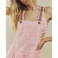 thumbnail image 3 of Chouyatou Women's Laced Embroidered Tulle Bib Dress Casual Loose Adjustable Straps Maxi Dress(Pink,M), 3 of 4