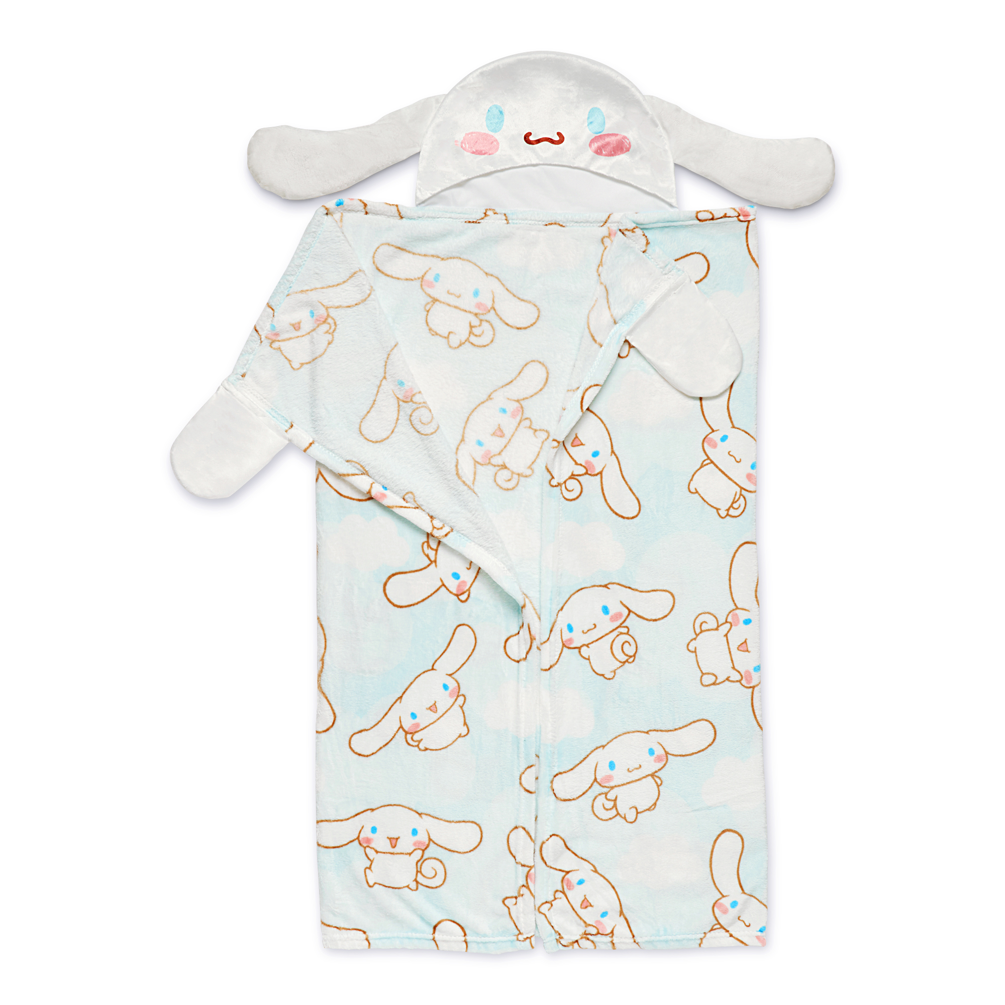 Cinnamoroll Clouds Hooded Throw 40x50 inches - Wearable Entertainment Blanket for Kids