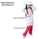 thumbnail image 3 of Disfraz Chef Filipina Blanco Con Rosa Infantil Niña Talla 8 a 10 años, 3 of 6