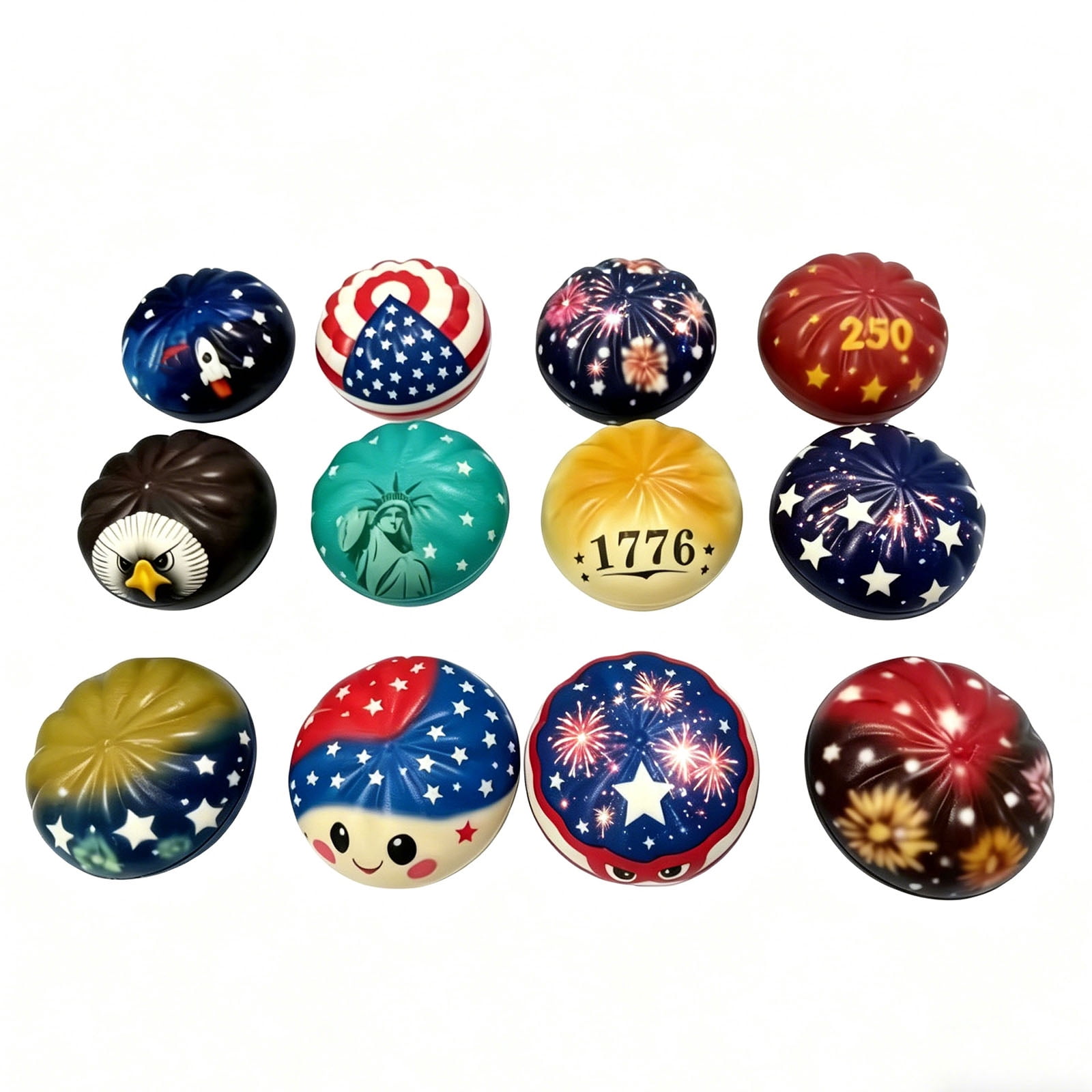 Dumpling Squishy Mystery Box 12 Pack Soft Squishy Toys For Stress Relief, Great Independence Day Decoration For All Ages