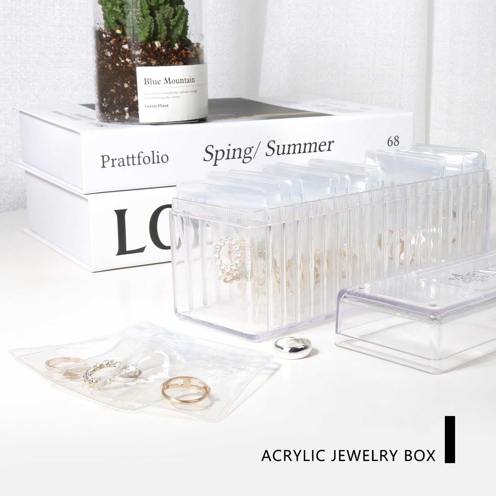 Acrylic Jewelry Organizer Box, Jewelry Storage Box with 20