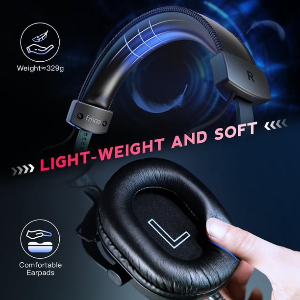 FIFINE Casque de Jeu USB PC avec Prise Audio 3.5mm, Microphone Détachable, Son Surround 7.1, Contrôle du Volume, Diffusion en Continu Écouteurs Filaires FIFINE Casque de Jeu USB PC avec Prise Audio 3.5mm, Microphone Détachable, Son Surround 7.1, Contrôle du Volume, Diffusion en Continu Écouteurs Filaires