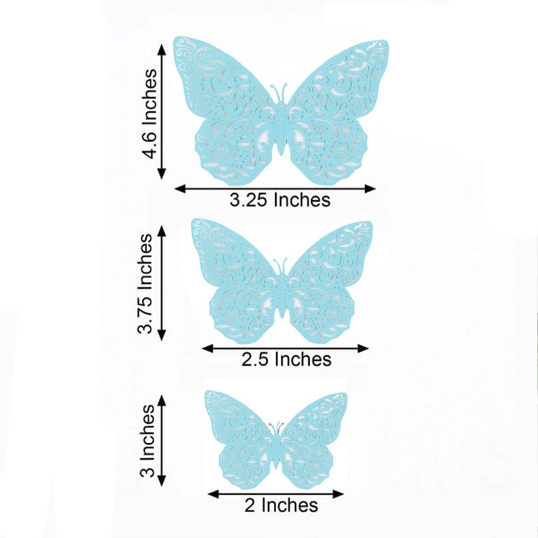 Sticker 3D turquoise and blue butterfly 