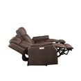 thumbnail image 4 of Steve Silver Valencia Leatherette Dual Power Reclining Sofa, Walnut Color, 4 of 8