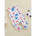 thumbnail image 3 of Coduop Independence Day Baby Jumpsuit Stars Stripes Sleeveless Romper for Newborn Infant Boy Girls, 3 of 8