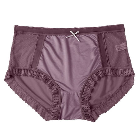 

6 Pack Women s Brief Women Silk Panties Cotton Crotch Mid Waist Seamless Breathable Lace Mesh