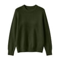 thumbnail image 4 of Edvintorg Womens Sweater Long Sleeve Loose Knit Sweaters Crew Neck Casual Pullover Top Plus Size Fashion Clothing Army Green L, 4 of 7