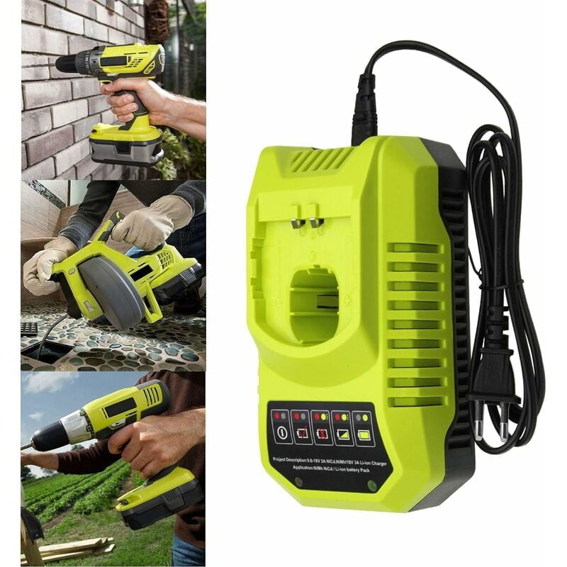 BCL14181H Replacement Battery Charger for Ryobi 18V 9.6V 12V 14.4V 18V NI CD Ni MH and Li Ion Battery Charger for One Battery P100 P102 P103 P105
