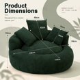 thumbnail image 7 of 5FT Oversized Round Memory Foam Floor Bean Bag Chair with 3 Matching Pillows, 7 of 7