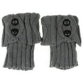 thumbnail image 2 of Women Winter Boot Cuffs Socks Cable Kintted Boot Cuffs Socks Short Knitted Leg Warmers Button Boot, 2 of 7