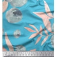thumbnail image 1 of Soimoi Silk Fabric Flower & Leaves Watercolor Printed Fabric 1 Yard 42 Inch Wide, 1 of 3