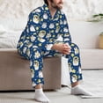 thumbnail image 7 of Susaid Star Penguin Print Men's Long Sleeve Pajama Set, Two-Piece Button-Down Loungewear PJs Set, Comfortable Sleepwear for Relaxation-X-Large, 7 of 7