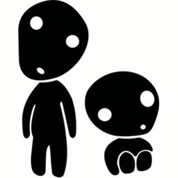 Princess Mononoke Tree Spirits Car Window Vinyl Decal Sticker | 5.5-Inches | Black Vinyl Decal
