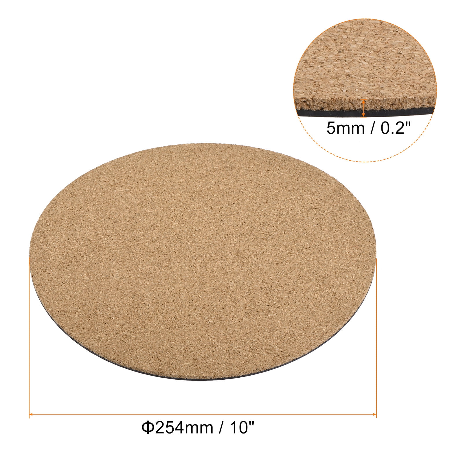Unique Bargains Round Plant Saucers Plastic Cork Plant Mat for Home Garden Yellow 10"