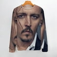 thumbnail image 2 of Johnny Depp Sweater Long Sleeve Round Neck Pullover Jumper Fall Winter Clothes Print Tops Blouse 2XL, 2 of 6