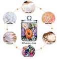 thumbnail image 6 of Yayeee 2 Pack Qtip Holder Bathroom Cotton Swab Canister with Lid Clear Dispenser Set, Bright Flowers, 6 of 6