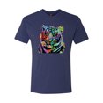 thumbnail image 2 of Cool Rainbow Neon Trippy Jungle Tiger Eyes Animal Lover Mens Premium Tri Blend T-Shirt, Vintage Navy, 2XL, 2 of 3