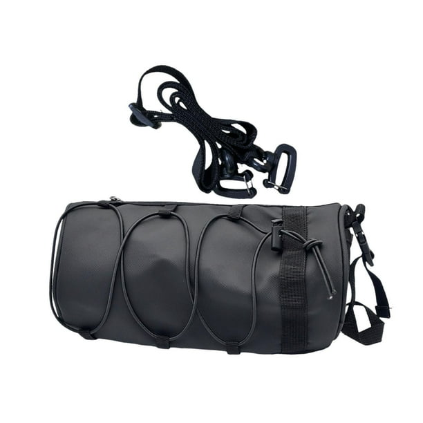 Bolsa de manillar de bicicleta, bolsa delantera de bicicleta con correa para el hombro, bolsa delantera de bicicleta profesional multifunción, bolsa Negro