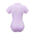 thumbnail image 6 of Littleforbig Women's Cotton Scoop Neck Short Sleeve Bodysuit - Collared Purple 4XL, 6 of 7