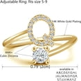 thumbnail image 2 of GHSDFBB Initial Letter Ring for Women Girls Gold Stackable Alphabet Rings with Initial Adjustable Crystal Inlaid Initial Rings Bridesmaid Gift, 2 of 6