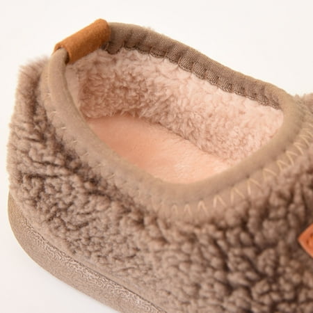 

TOWED22 Toddler Slippers Boys Childrens Girl Cotton Shoes Solid Color Fashion Soft Sole Winter Warm Indoor Non Slip Cotton Black