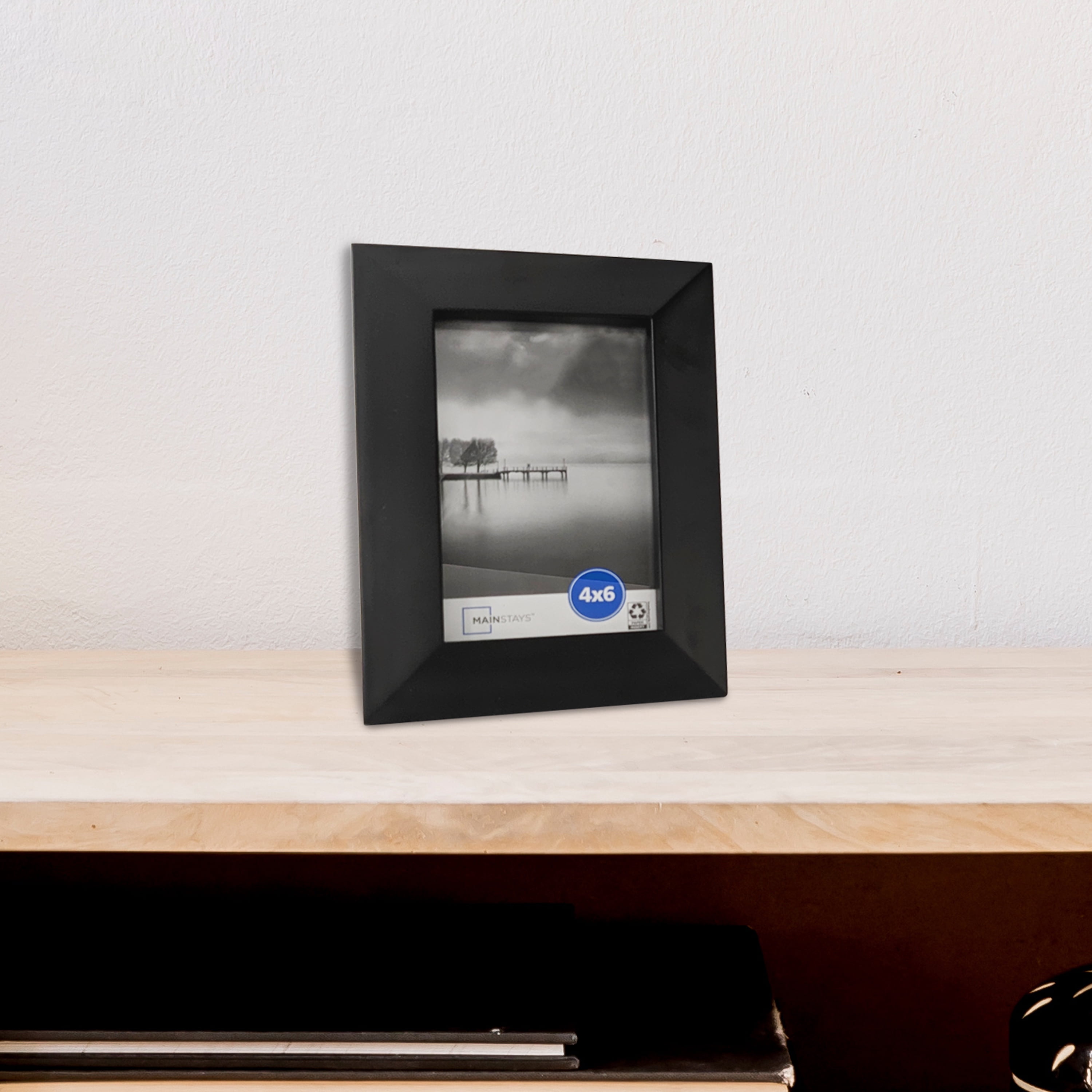 Mainstays 5x7 Bevel Gallery Tabletop Picture Frame, Black