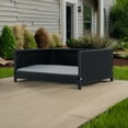 thumbnail image 2 of Pefilos 24" Pet Furniture Dog Bed for Cat and Dog House/Kennel, Seasonal PE Rattan Pet Bed with Waterproof Soft Cushion for Medium Small Dogs Cats, Dark Gray, 2 of 8
