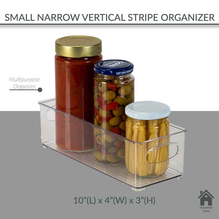 Simplify 4 in. x 3 in. Small Narrow Vertical Stripe Organizer in Clear