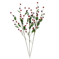 Lighted Mixed Berry Pinecone Christmas Spray - 24" - Warm White - Set of 3