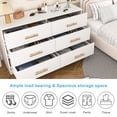 thumbnail image 4 of Resenkos Storage Dressers Organizer for Bedroom, Wood 6 Drawers Dresser Chests, White, 4 of 8
