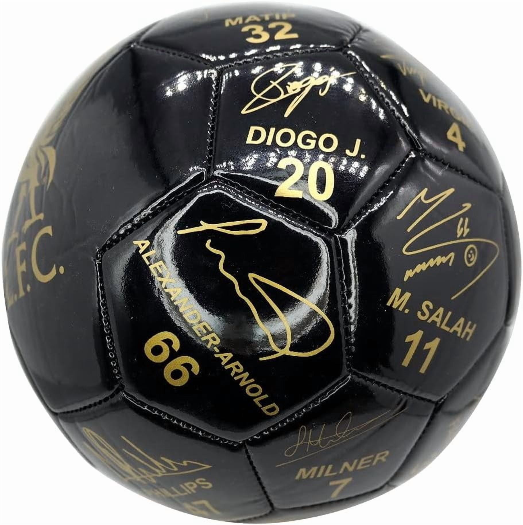 Icon Sports Liverpool Soccer Ball Official Size 4 - Black with Siginatures
