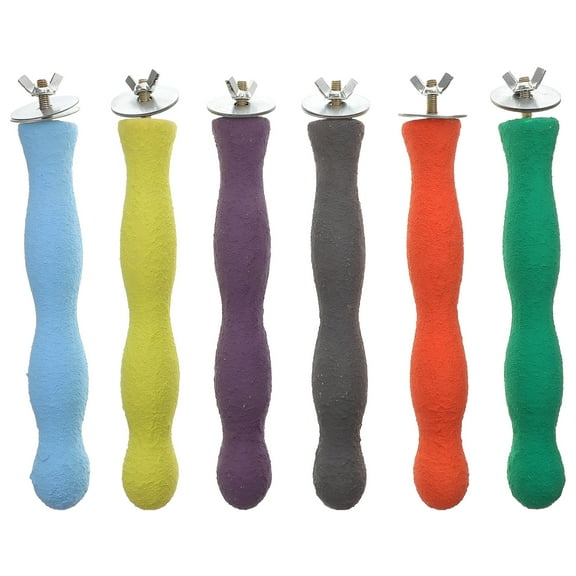 ACDANC 20CM Bird Perch Parrot Stand Parakeet Natural Wood Rough Sand Perches Grinding Nail for Small Medium Large Birds African Grey Cockatoo Parakeet Cockatiels Conure Cage Accessories