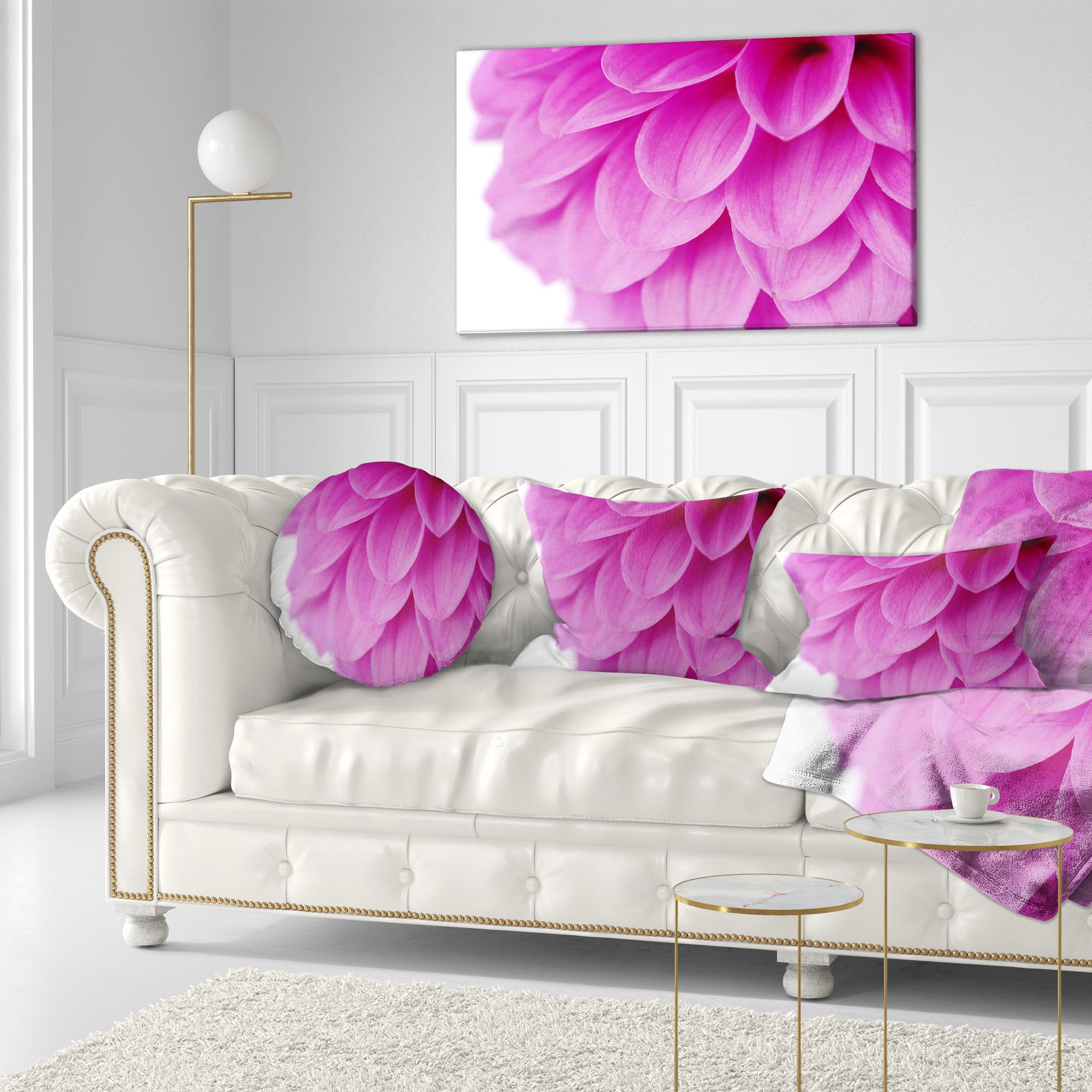 Designart Soft Purple Abstract Flower Petals - Floral Throw Pillow - 12x20