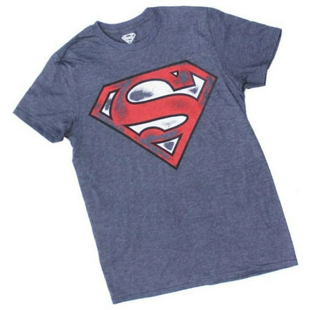 Superman Mens Shield Logo T-Shirt Tee Shirt Super Hero DC Comics DCSUPERMAN-NAVY