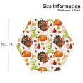 thumbnail image 2 of Lsque Thanksgiving Turkey Pattern 4" Drink Coasters Set of 4, PVC Leather Absorbent Coasters, Table Coaster Set Decorative Coffee Cup Coasters Housewarming Gift -Hexagon, 2 of 6