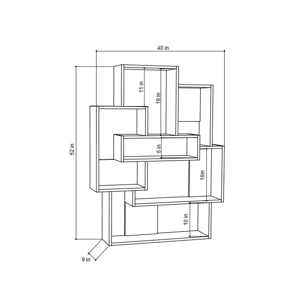 Ada Home Decor Furniture Multiple Tier Open Shelf White Oak Bernard Modern Bookcase