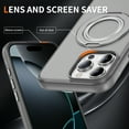 thumbnail image 5 of For iPhone 16 Magnetic Phone Case,Compatible with Mag-Safe,With 360°Rotatable Ring Kickstand,Drop Protection,Heavy Duty Shockproof Matte Rugged Translucent Phone Case,Gray, 5 of 11