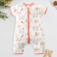 thumbnail image 2 of Baby Onesies Boy Baby Rompers Summer Newborn High Stretch Solid Color Breathable Cotton With Front Button Closure, 2 of 8