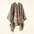 thumbnail image 1 of Xiao Hua Poncho tipo capa con estampado vintage y frente abierto para mujer, chal de invierno, color rosa, 1 of 1