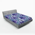 thumbnail image 2 of Ambesonne Floral Fitted Sheet, Botanical Romantic Flowers, Full Size, Cadet Blue and Violet, 2 of 5