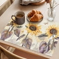 thumbnail image 3 of Sunflower Placemats Set of 6 Yellow Summer Botanical Floral Farmhouse Place Mats Indoor Wipeable Table Mats Washable Cloth Dining Table Placemats for Kitchen Holiday Party Home Decor 13x19 Inch, 3 of 9