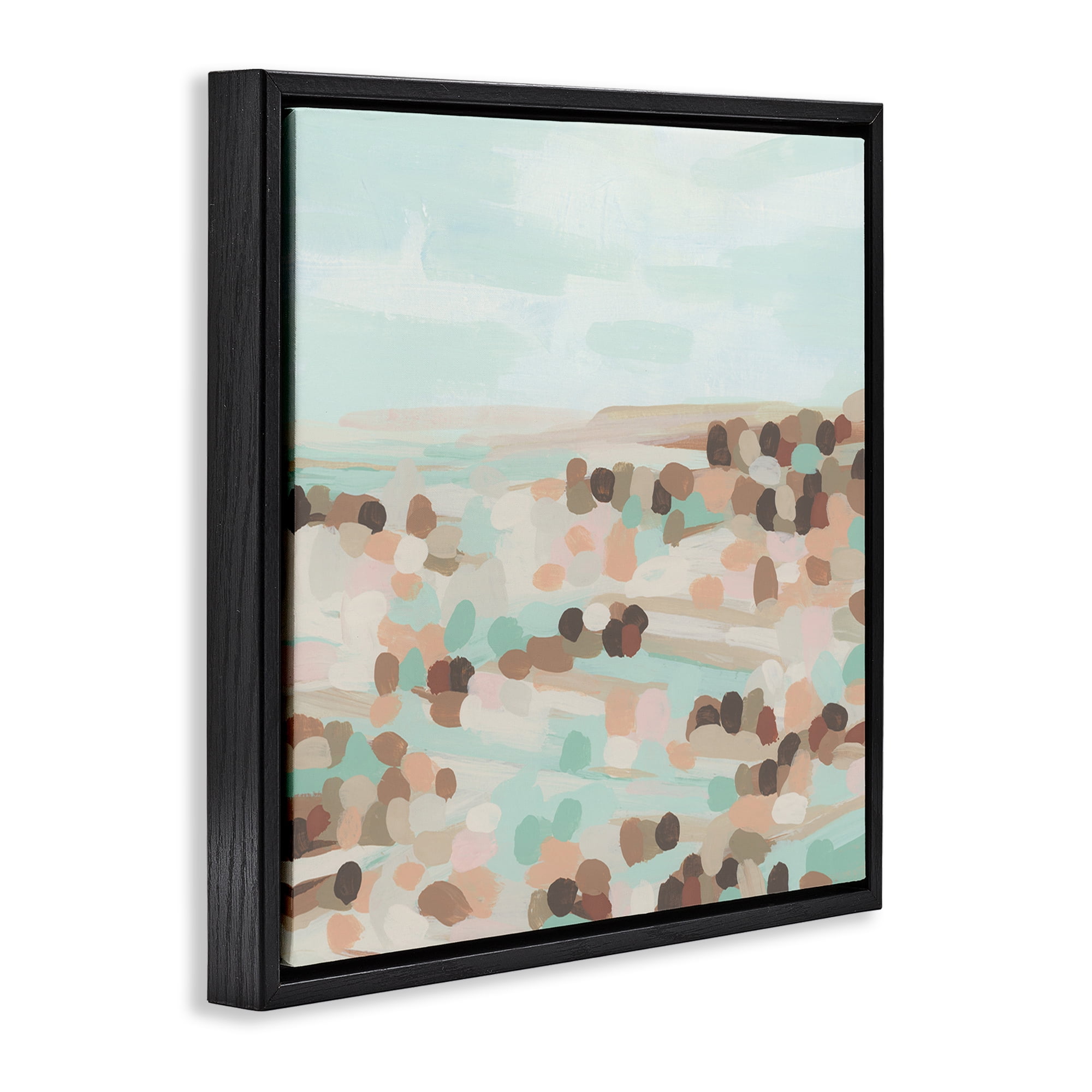 Stupell Industries Desert Landscape Impression Landscape Painting Black Floater Framed Canvas Art Print Wall Art, 18 x 18
