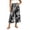 Black-02, variant on Noric Women's Cotton Summer Floral Print Wide Leg Capri Pants Loose Fit Casual Drawstring Waist with Pockets Flowy Beach Vacation Trousers