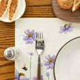 thumbnail image 2 of Sm:)e Purple Flowers Daisy Bees Summer Placemats Set of 4, 12x18 Inch Seasonal Spring Table Mats for Party Kitchen Dining Decoration, 2 of 7