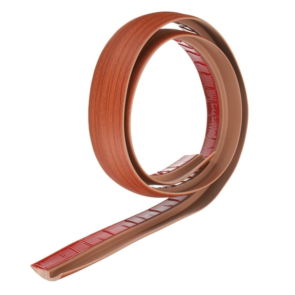 Uxcell Floor Transition Strip 1.4" 3.33ft Self Adhesive Carpet to Tile Transition Edging Trim for Uneven Floors Height 5mm, Brown Wood Grain