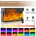 thumbnail image 6 of Waleaf 60" TV Stand with 3-Sided Glass Electric Fireplace, Modern Media Entertainment Center for TVs up to 65", Slim Wood Console with 21-Mode LED Lights & Adjustable Shelves, 6 of 8