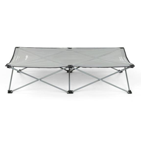 Regalo Extra Long My Cot Portable Toddler Bed, Folding Travel Cot for Kids, Gray