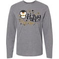 thumbnail image 3 of Inktastic Happy New Year with Cute Penguin Long Sleeve T-Shirt, 3 of 5