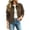 Brown, variant on Faux Suede Casual Cropped Fall Jacket for Women Trendy 2026, Button Down Short Casual Outwear with Pockets