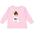 thumbnail image 3 of Inktastic Karate Girl, Cute Girl, Black Belt, Brown Hair Girls Long Sleeve Toddler T-Shirt, 3 of 5